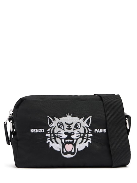 Kenzo Paris: Happy tiger crossbody bag - Black - men_0 | Luisa Via Roma