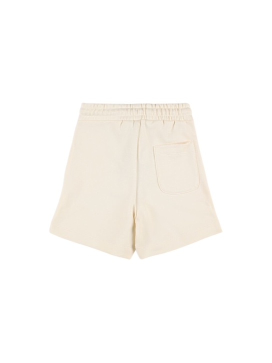 MSGM: Logo cotton sweat shorts - Off-White - kids-boys_2 | Luisa Via Roma