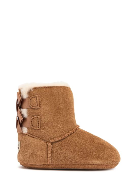 Ugg: Baby Bailey Bow shearling boots - Brown - kids-girls_0 | Luisa Via Roma