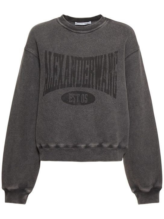 Alexander Wang: Graphic jersey sweatshirt - Washed Black - women_0 | Luisa Via Roma