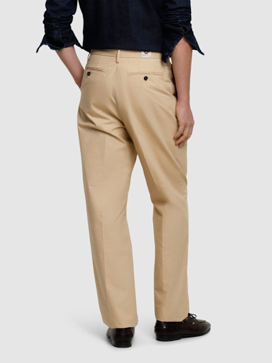 Bally: Pleated cotton blend pants - Beige - men_2 | Luisa Via Roma