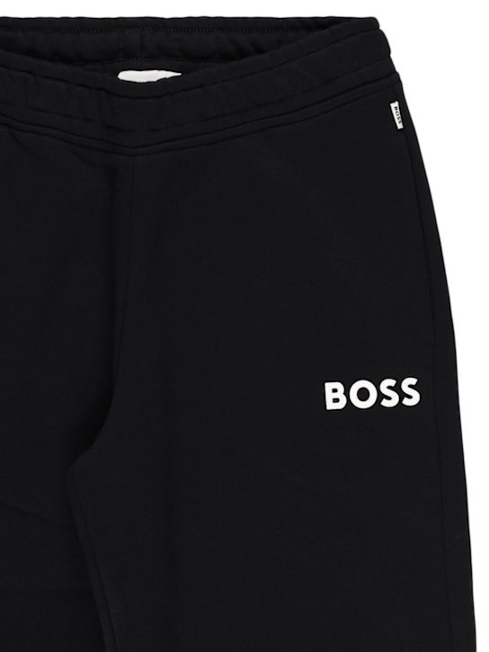 Boss: Cotton sweatshirt & pants - Black - kids-boys_2 | Luisa Via Roma