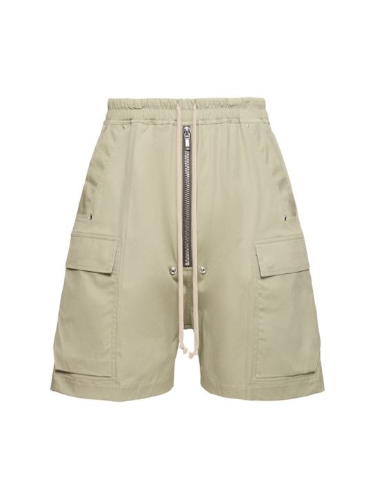 Rick Owens: Cargobelas cotton shorts - Celadon - men_0 | Luisa Via Roma