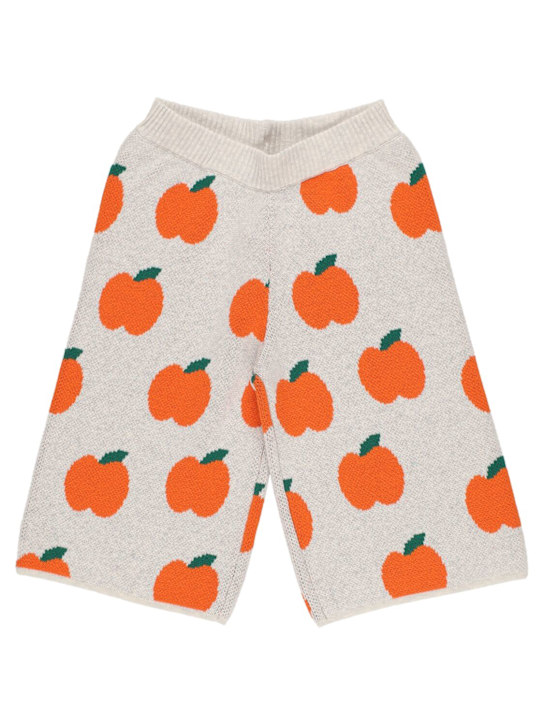 Tiny Cottons: Jacquard knit cotton pants - Grey - kids-boys_0 | Luisa Via Roma