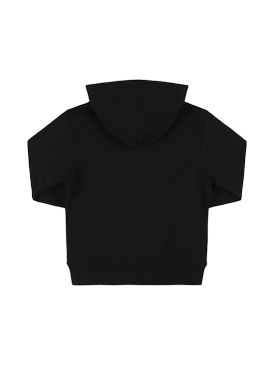 MSGM: Printed cotton hooded sweatshirt - Black - kids-boys_2 | Luisa Via Roma