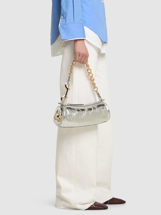 Vivienne Westwood: Cindy metallic crinkled cylinder bag - women_1 | Luisa Via Roma