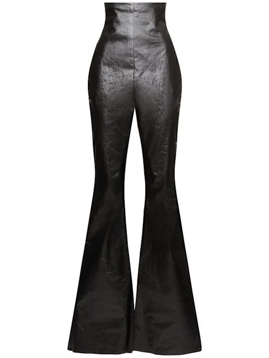 Rick Owens: Dirt Bolan coated stretch denim pants - women_0 | Luisa Via Roma