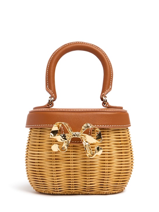 Self-portrait: Bow rattan basket bag - women_0 | Luisa Via Roma