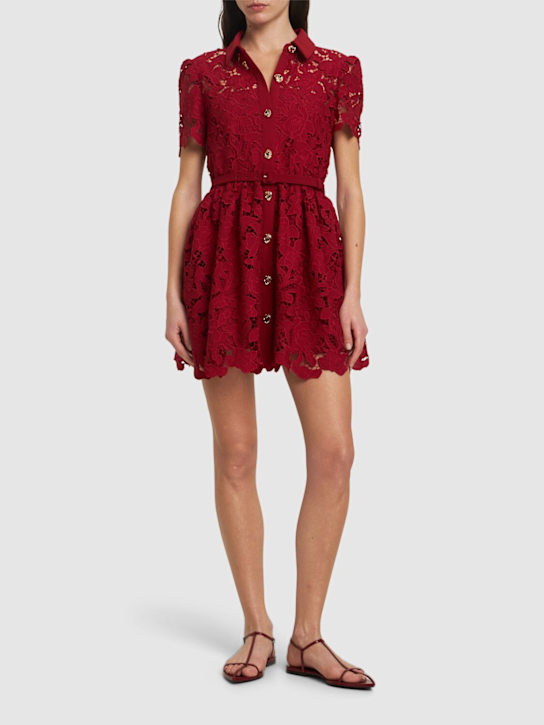 Self-portrait: Lace collared mini dress - women_1 | Luisa Via Roma