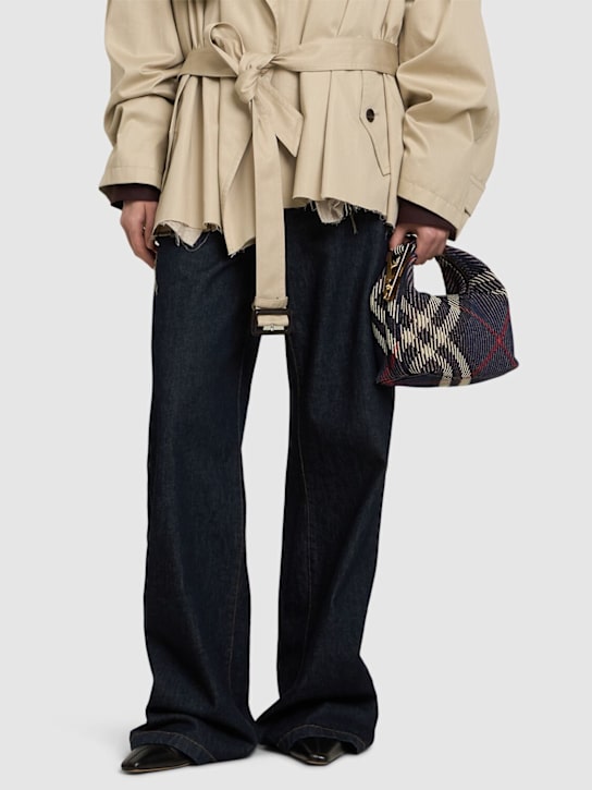 Burberry: Borsa mini Knit Check in tela - women_1 | Luisa Via Roma