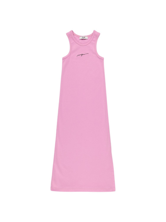 MSGM: Vestito in cotone interlock - kids-girls_0 | Luisa Via Roma