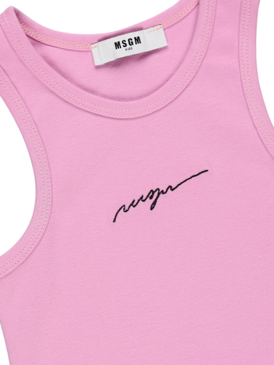 MSGM: Vestito in cotone interlock - kids-girls_1 | Luisa Via Roma