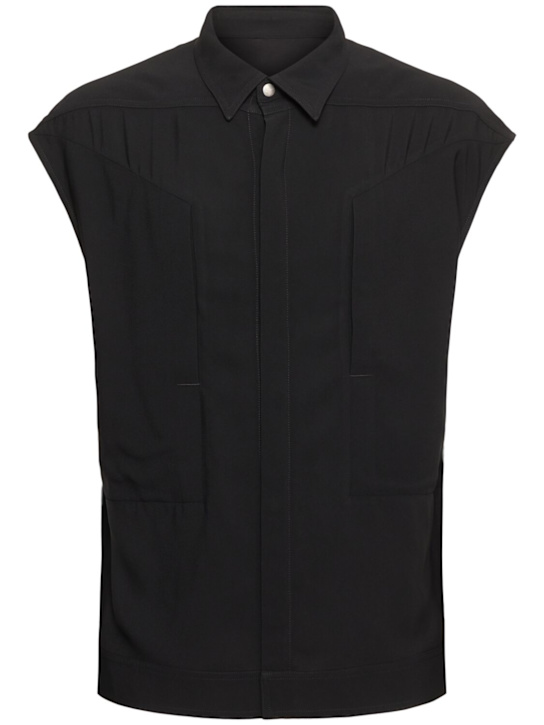 Rick Owens: Ärmelloses Jumbo-Overshirt - men_0 | Luisa Via Roma