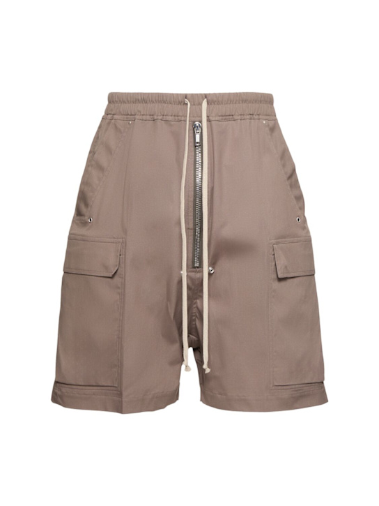 Rick Owens: Cargobelas cotton shorts - Dust - men_0 | Luisa Via Roma