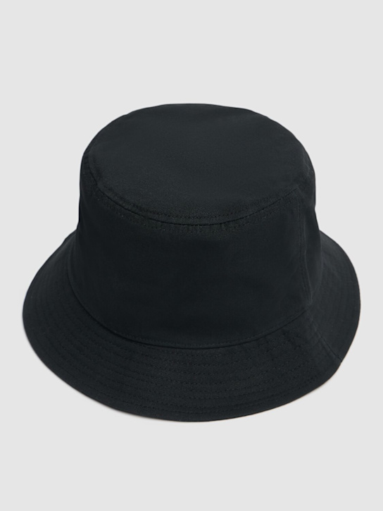 Stone Island: Logo cotton bucket hat - Black - men_3 | Luisa Via Roma