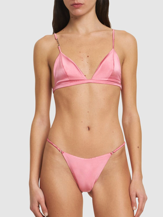 Logo luxe silk triangle bra - Thumbnail 2