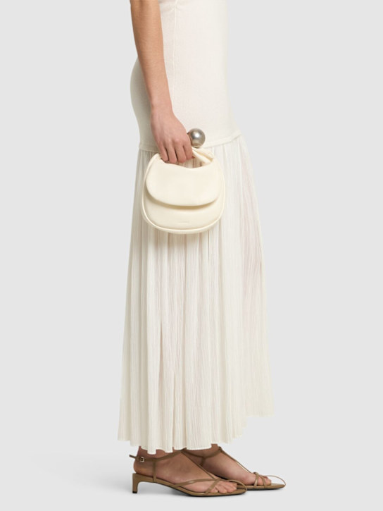 Jil Sander: Pochette en cuir souple Sphere - Coquille D'Œuf - women_1 | Luisa Via Roma