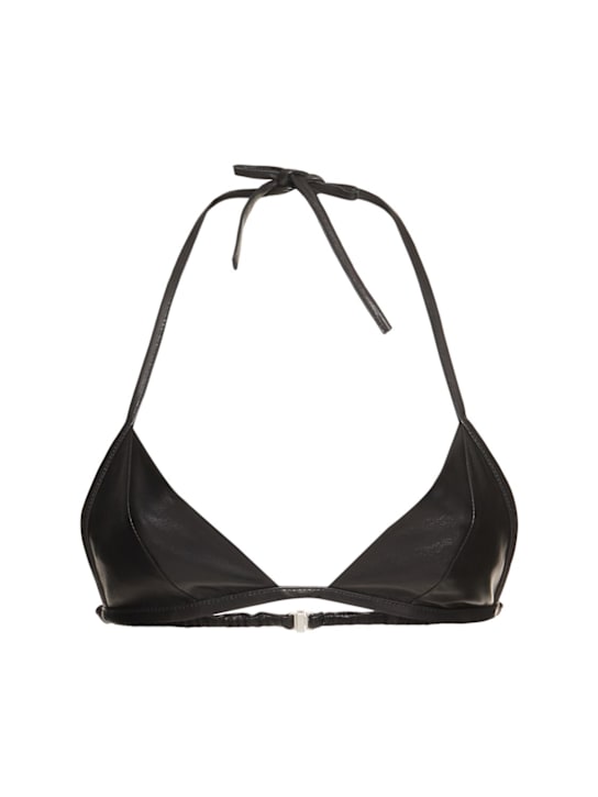 Rick Owens: Waxy leather triangle bra - women_0 | Luisa Via Roma