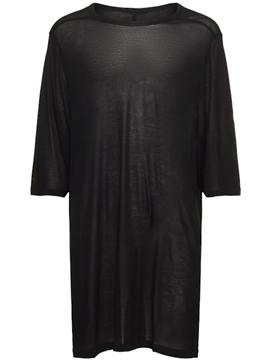 Rick Owens: T-shirt Jumbo SS in misto viscosa - Nero - men_0 | Luisa Via Roma
