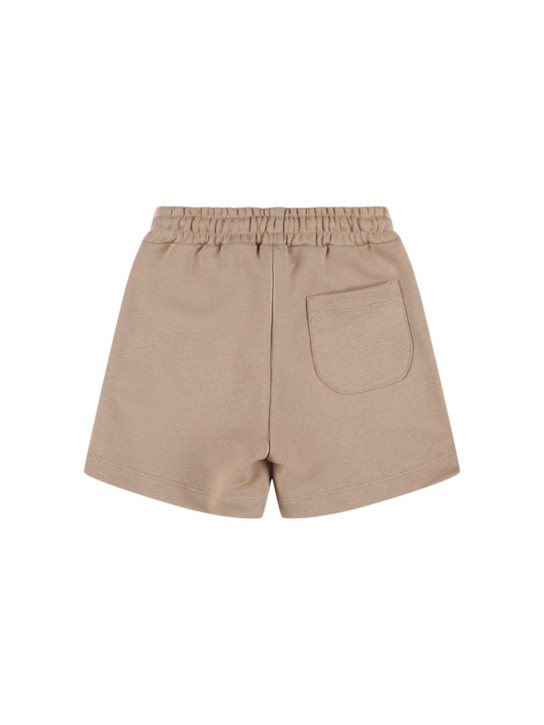 MSGM: Logo cotton sweat shorts - Beige - kids-boys_2 | Luisa Via Roma