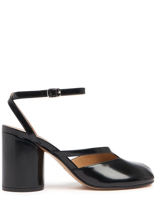 Maison Margiela: 80mm Tabi leather pumps - Black - women_0 | Luisa Via Roma