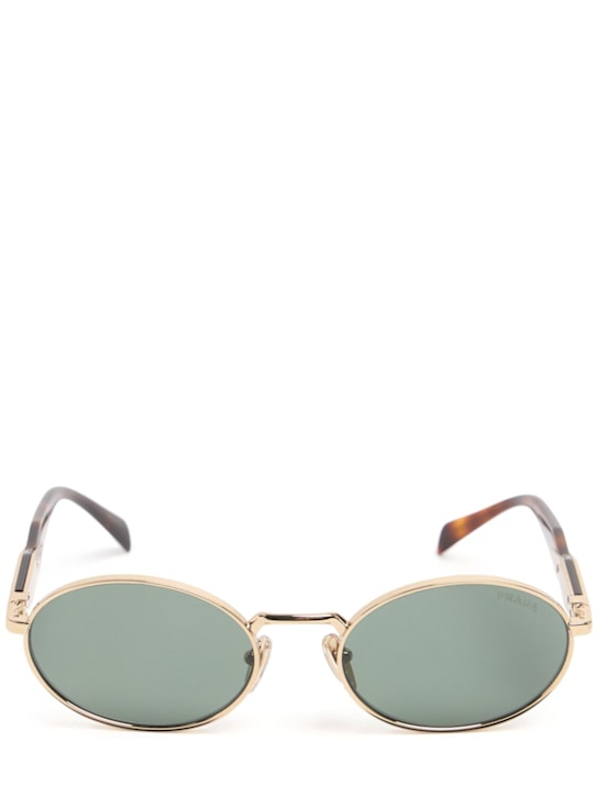 Prada: Heritage oval metal sunglasses - women_0 | Luisa Via Roma