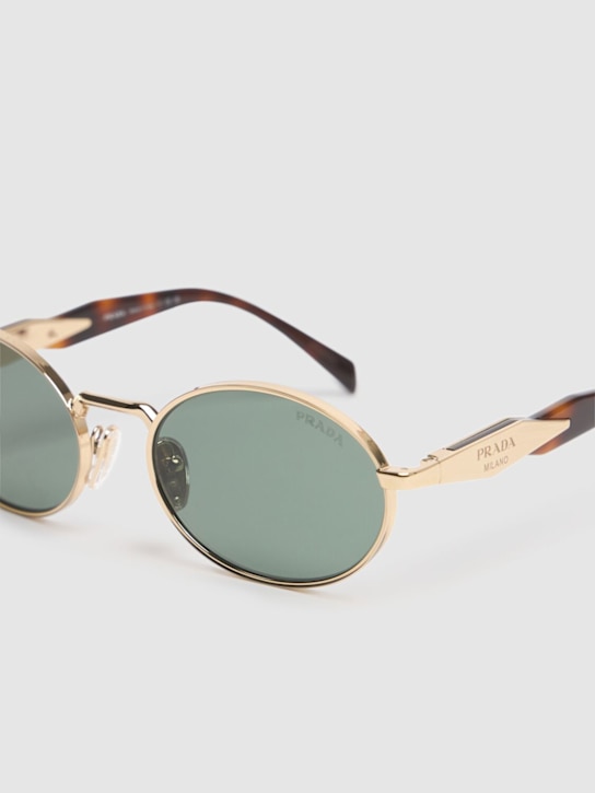 Prada: Heritage oval metal sunglasses - women_1 | Luisa Via Roma