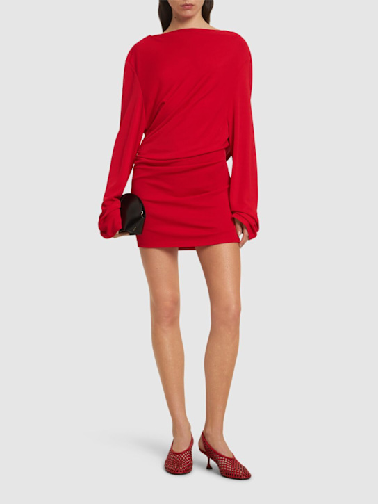 Jacquemus: La Robe Croisiere draped l/s short dress - women_1 | Luisa Via Roma
