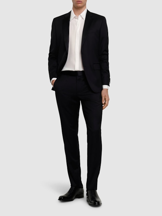 Boss: Genius wool tuxedo pants - men_1 | Luisa Via Roma