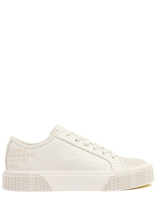 Marc Jacobs: The Low Top leather sneakers - Cotton White - women_0 | Luisa Via Roma