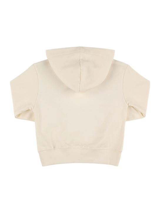 MSGM: Printed cotton hooded sweatshirt - Cream - kids-boys_2 | Luisa Via Roma