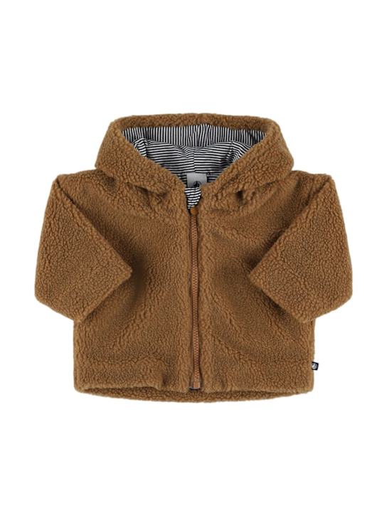 Petit Bateau: Hooded teddy jacket - kids-boys_0 | Luisa Via Roma