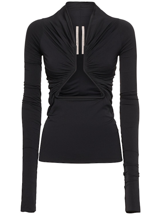 Rick Owens: Prong long sleeve jersey top - women_0 | Luisa Via Roma
