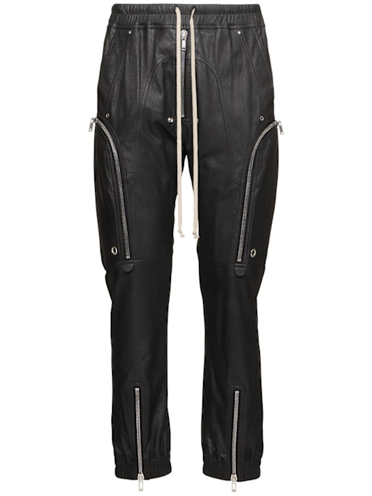 Rick Owens: Bauhaus cargo leather pants - Black - men_0 | Luisa Via Roma