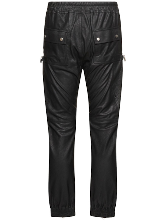 Rick Owens: Bauhaus cargo leather pants - Black - men_3 | Luisa Via Roma