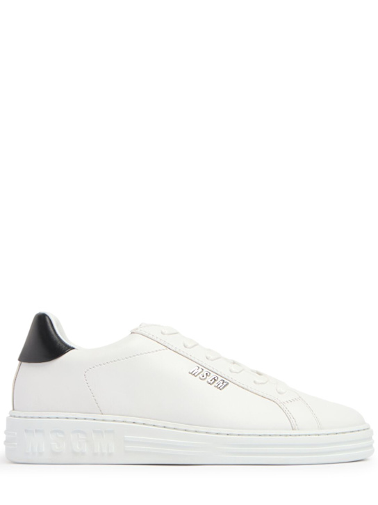 MSGM: Iconic Cupsole leather low top sneakers - women_0 | Luisa Via Roma