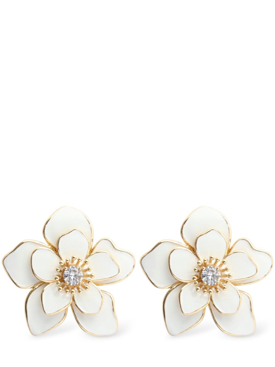 Self-portrait: Enamel flower earrings - women_0 | Luisa Via Roma