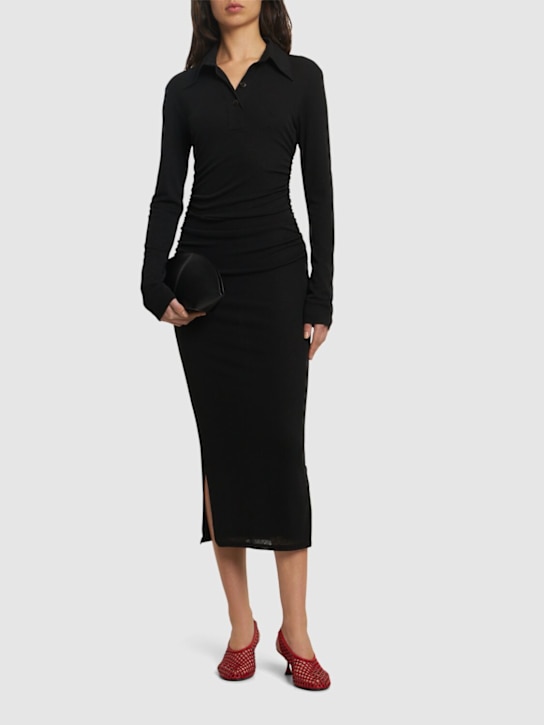Nanushka: Verity polo mesh jersey midi dress - women_1 | Luisa Via Roma