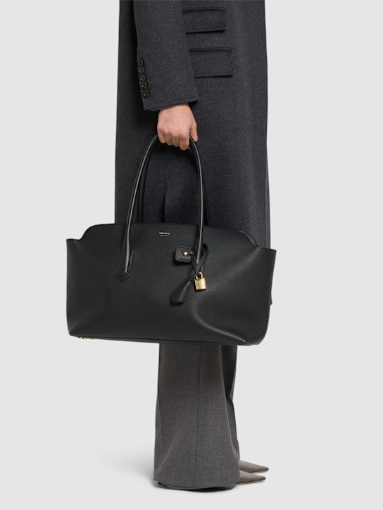 Tom Ford: Large Alexander grained leather tote bag - Black - women_1 | Luisa Via Roma