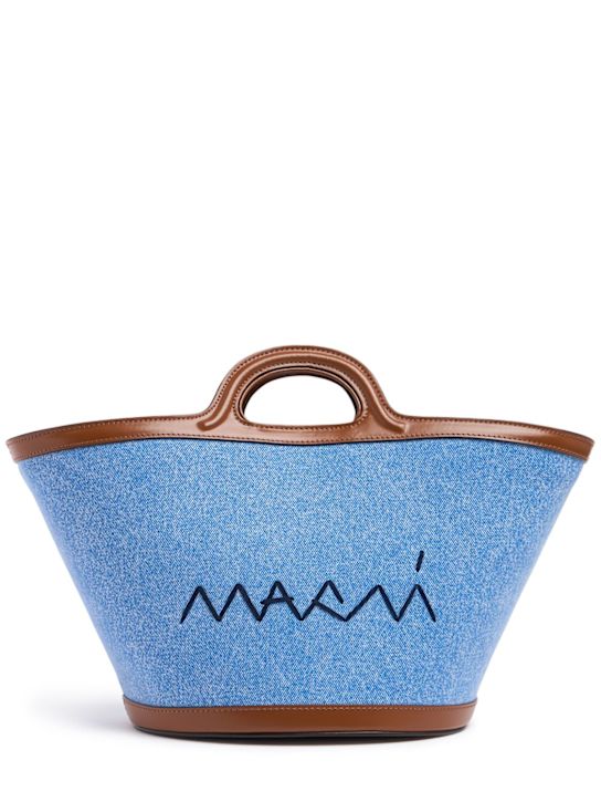 Marni: Small Tropicalia denim top handle bag - women_0 | Luisa Via Roma