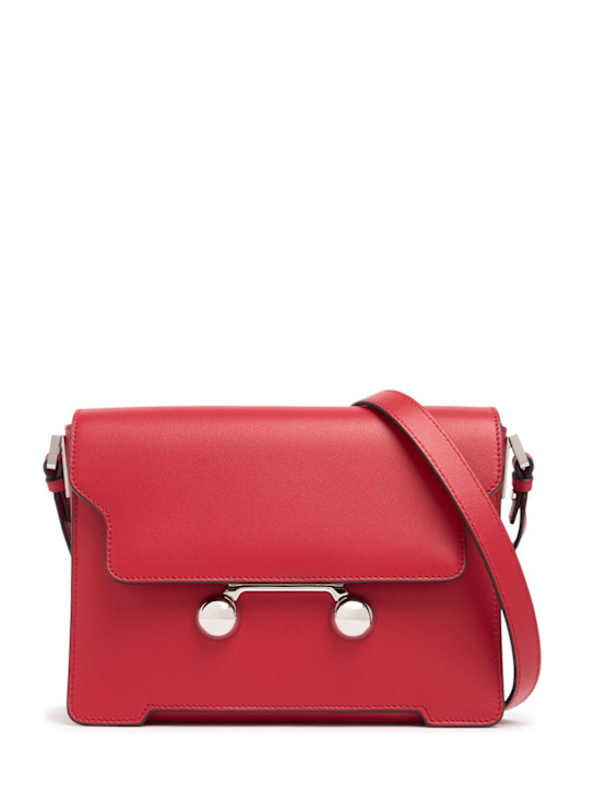 Marni: Medium Trunkaroo leather shoulder bag - Hot Red - women_0 | Luisa Via Roma