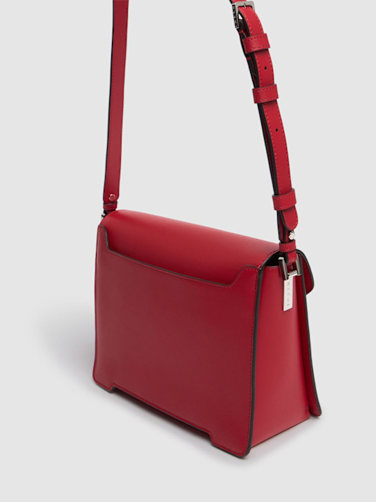 Marni: Medium Trunkaroo leather shoulder bag - Hot Red - women_3 | Luisa Via Roma