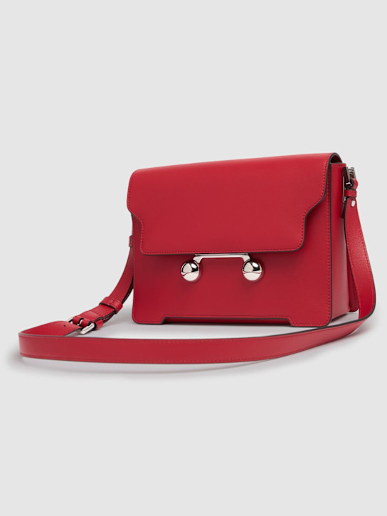 Marni: Medium Trunkaroo leather shoulder bag - Hot Red - women_1 | Luisa Via Roma
