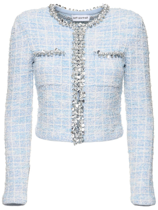 Self-portrait: Check cardigan - women_0 | Luisa Via Roma