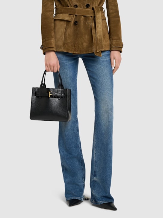 Tom Ford: Small Audrey grained leather tote bag - Black - women_1 | Luisa Via Roma