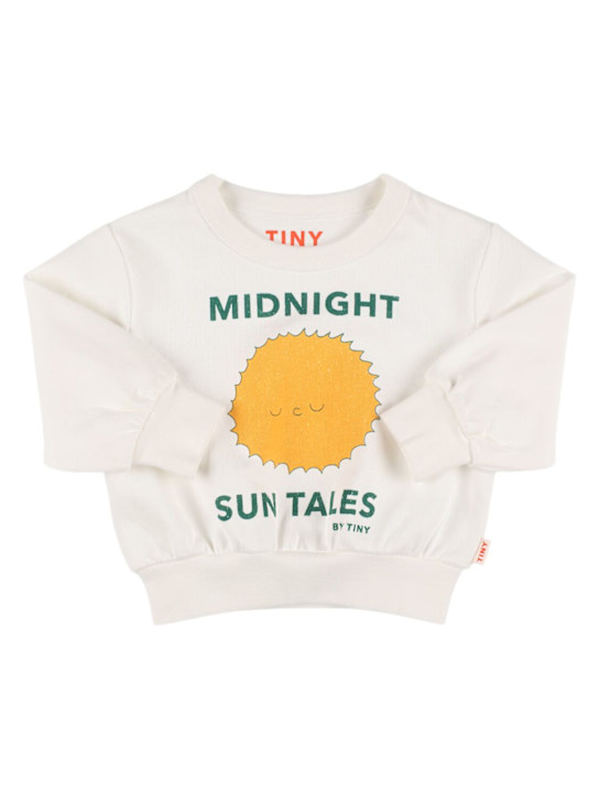 Tiny Cottons: Printed cotton sweatshirt - White - kids-boys_0 | Luisa Via Roma