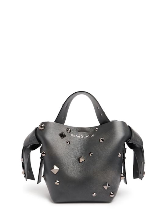 Acne Studios: Mini Musubi vintage studs top handle bag - Black - women_0 | Luisa Via Roma