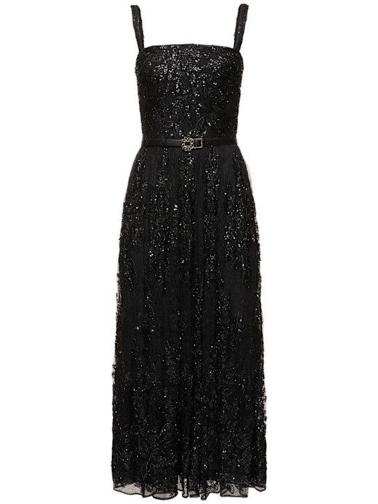 Elie Saab: Embroidered lace long dress - women_0 | Luisa Via Roma