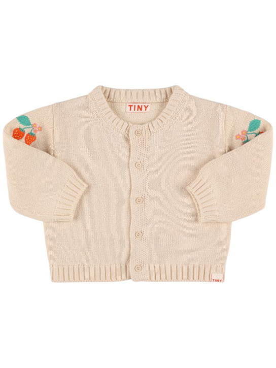 Tiny Cottons: Cardigan in maglia di cotone con ricami - kids-girls_0 | Luisa Via Roma