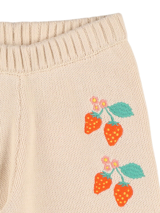 Tiny Cottons: Pantaloni in maglia di cotone ricamato - kids-girls_1 | Luisa Via Roma